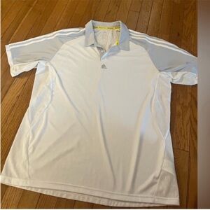 Adidas Men's Polo Shirt in White and Light Gray SIZE XL